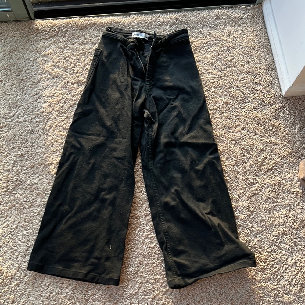 Zara marine wide leg jeans (size 6, black)